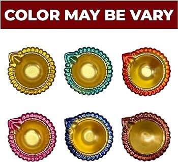 Satvik Metal Diya Multicolor
