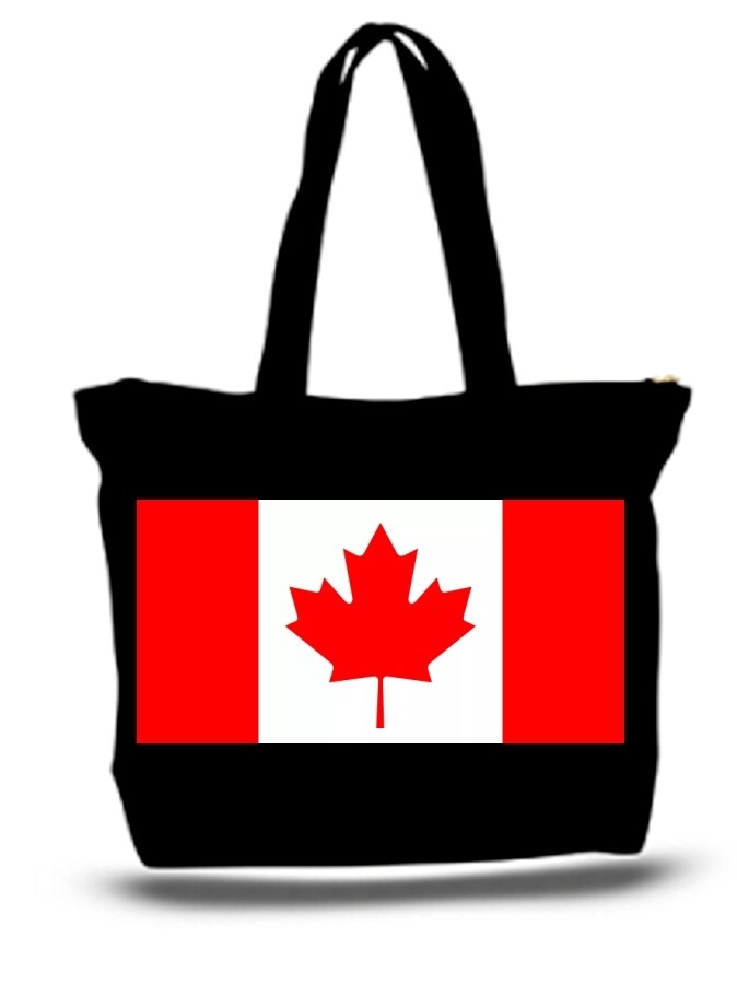 Large  Tote Grocery & Stuff Bag Flag Of Canada