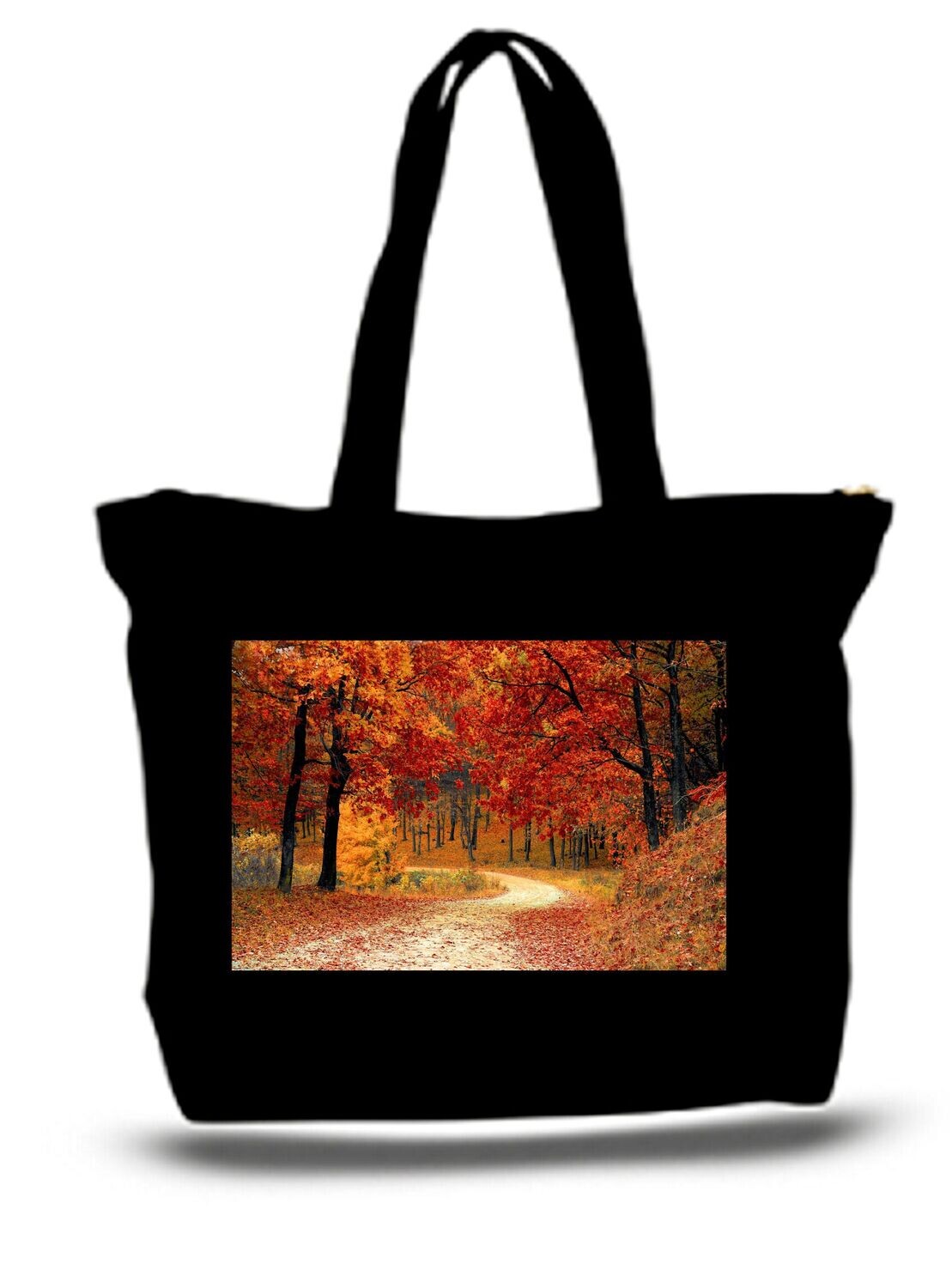 Large  Tote Grocery & Stuff Bag Autumn In The Forest