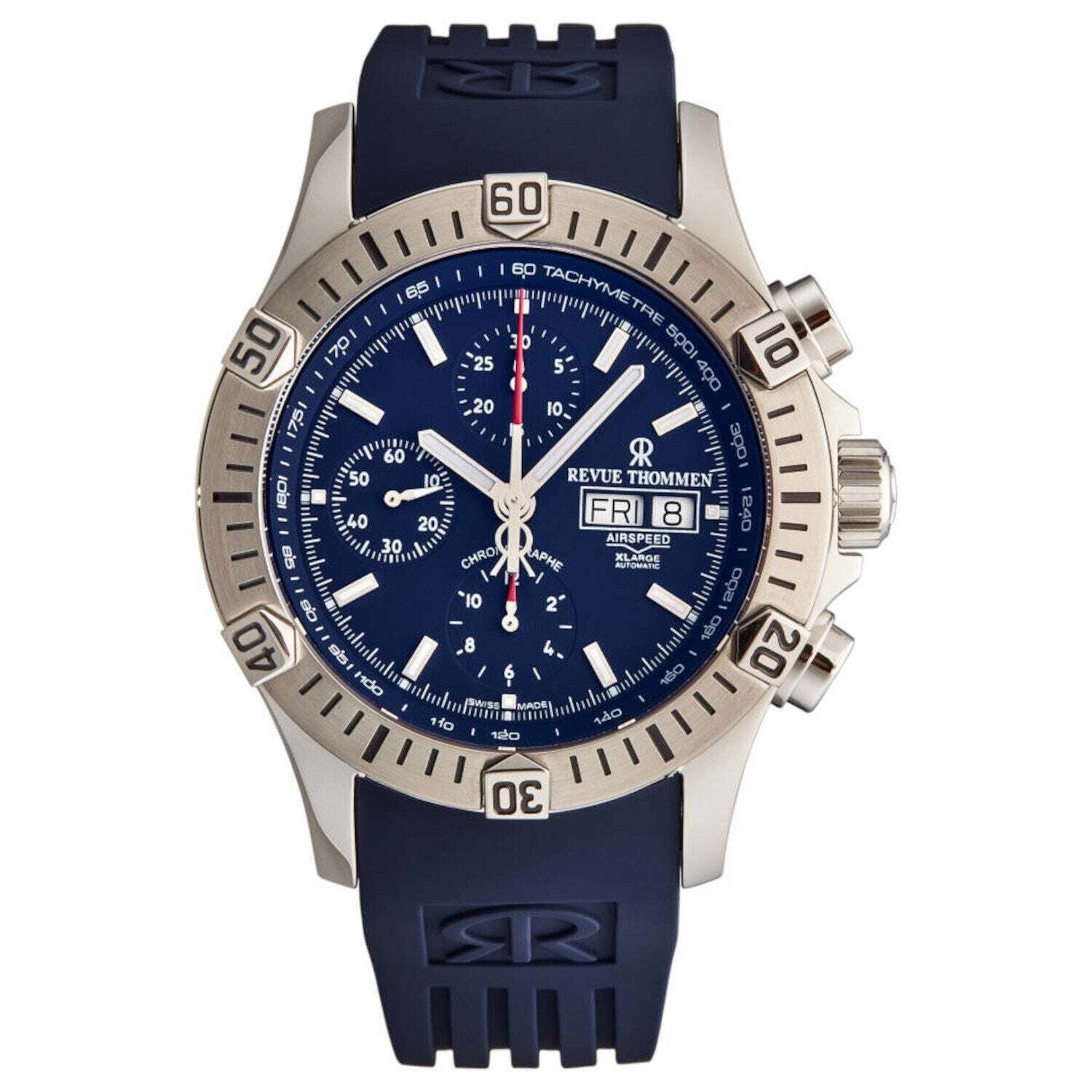 Revue Thommen 16071.6826 Men's 'Airspeed' Blue Dial Day-Date Chronograph Automatic Watch