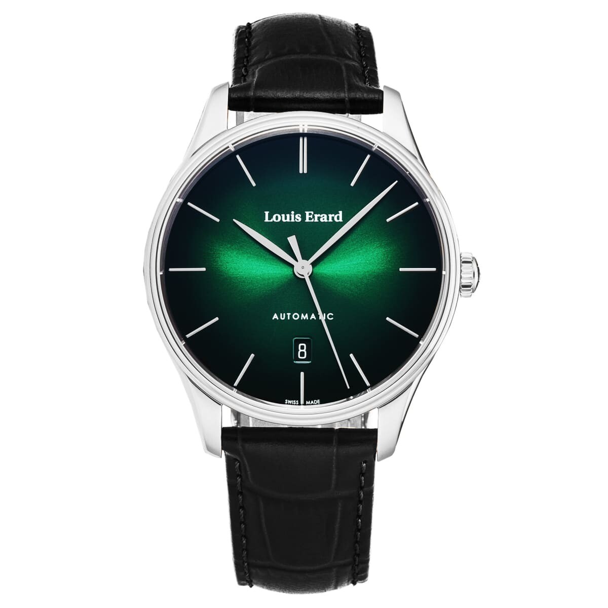 Louis Erard Men's 'Heritage' Green/Black Dial Black Leather Strap Automatic Watch 69287AA69.BAAC82