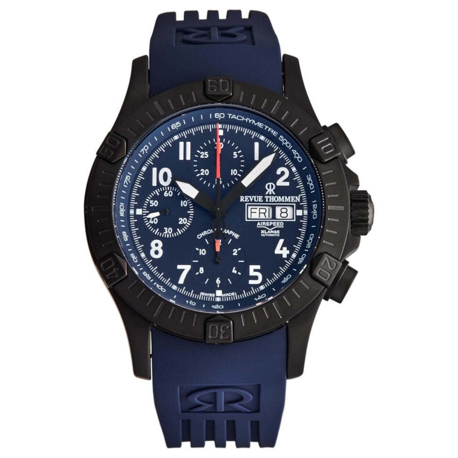 Revue Thommen 16071.6875 Men's 'Airspeed' Blue Dial Day-Date Chronograph Automatic Watch