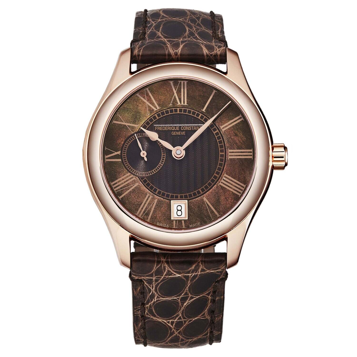 Frederique Constant Women's 'Ladies Automatic' Brown Dial Brown Leather Strap Watch FC-318MPC3B4