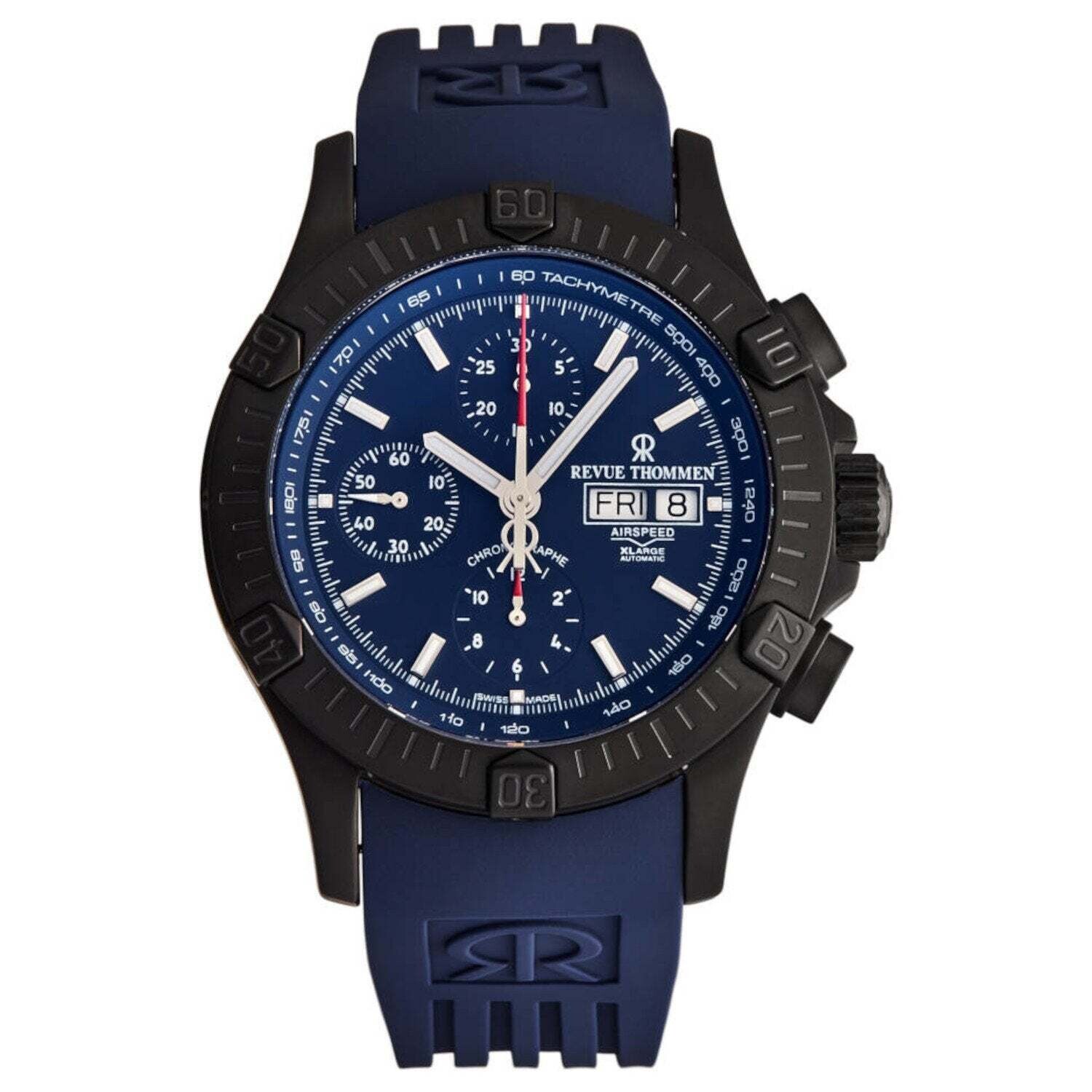 Revue Thommen 16071.6876 Men's 'Airspeed' Blue Dial Day-Date Chronograph Automatic Watch