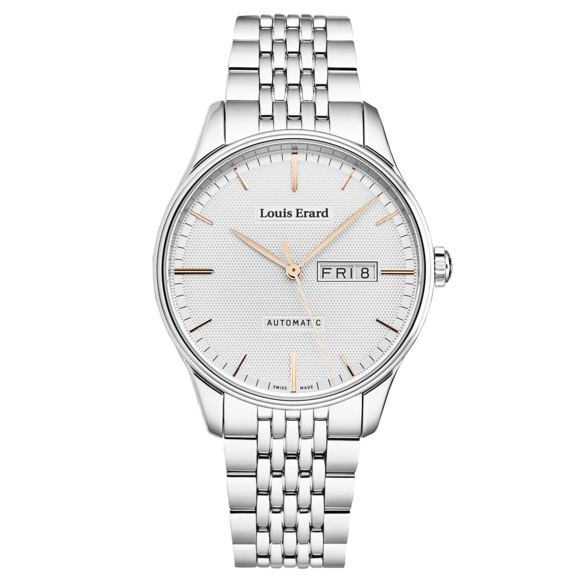 Louis Erard Men's 'Heritage' Silver Dial Silver Stainless Steel Bracelet Automatic Watch 72288AA31.BMA88