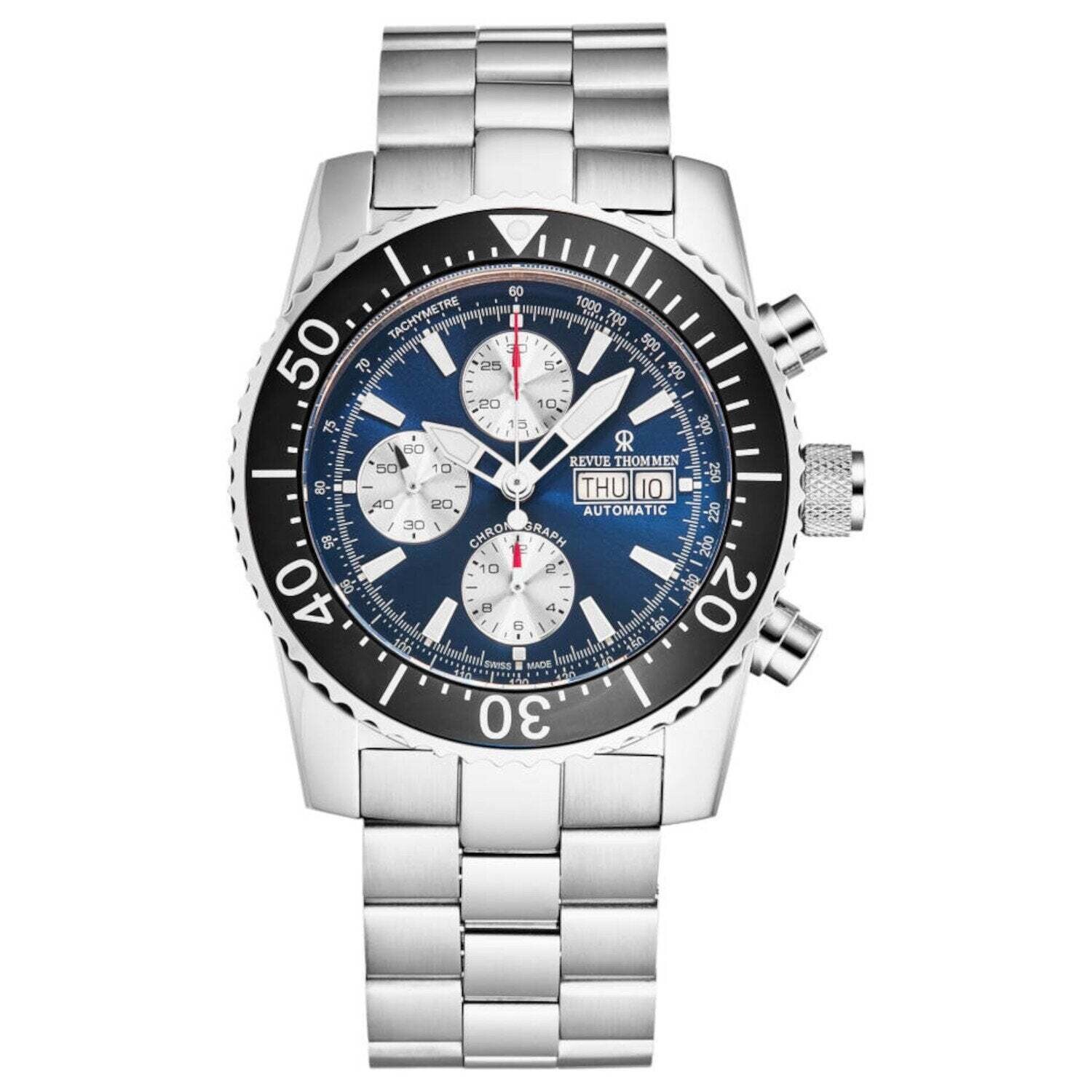 Revue Thommen 17030.6125 Men's 'Divers' Blue Dial Day-Date Chronograph Automatic Watch