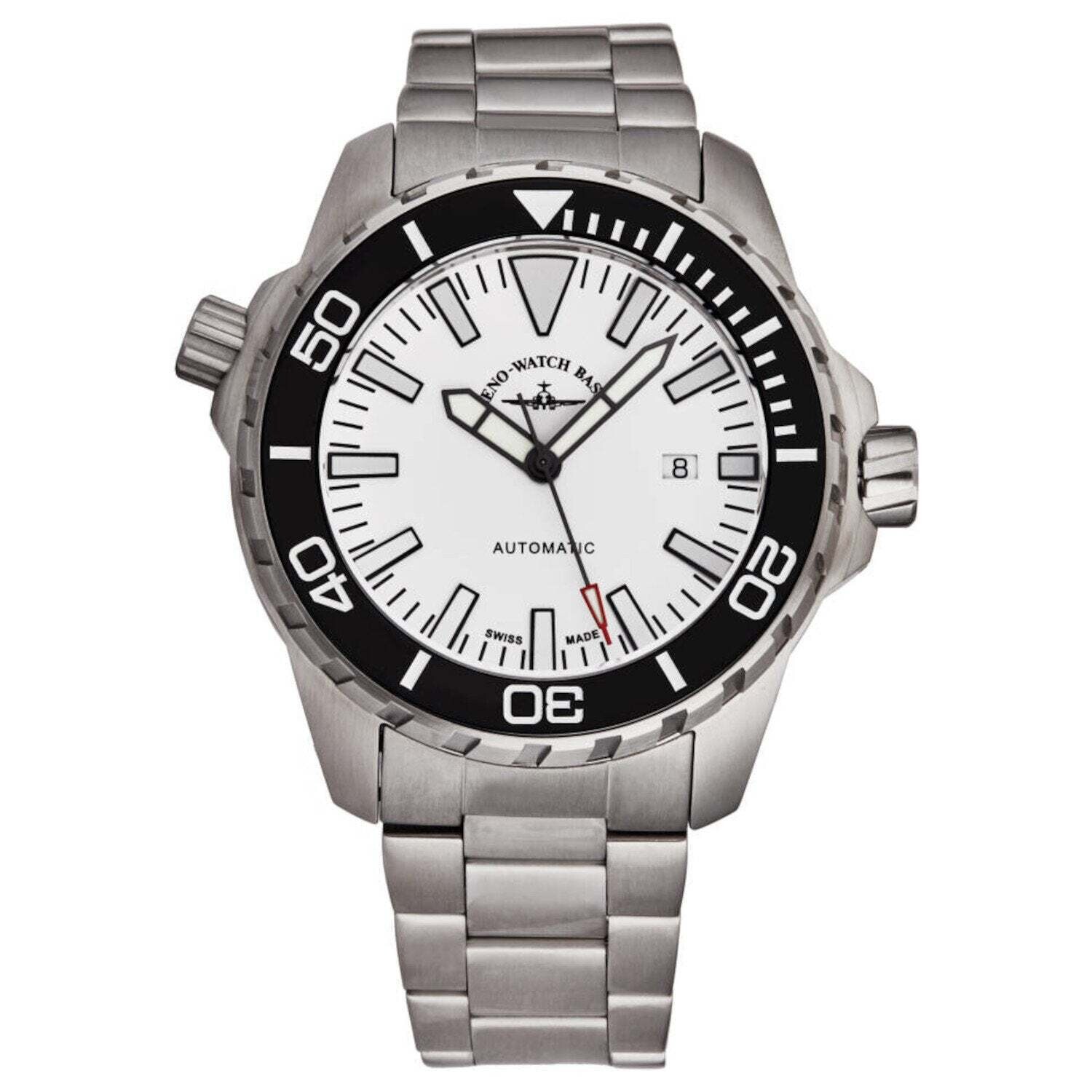 Zeno 6603-2824-A2M Men's 'Divers' White Dial Stainless Steel Automatic Watch