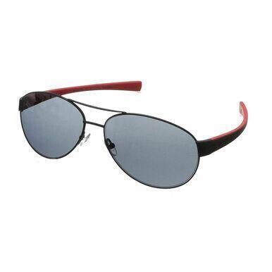 TAG Heuer 0256-110 LRS Matte Black Red Aviator Outdoor Grey Lens Men's Sunglasses