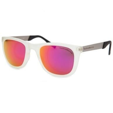 Technomarine Black Reef TMEW001-02 Wayfarer Mirrored Lens Sunglasses - Pink / Clear