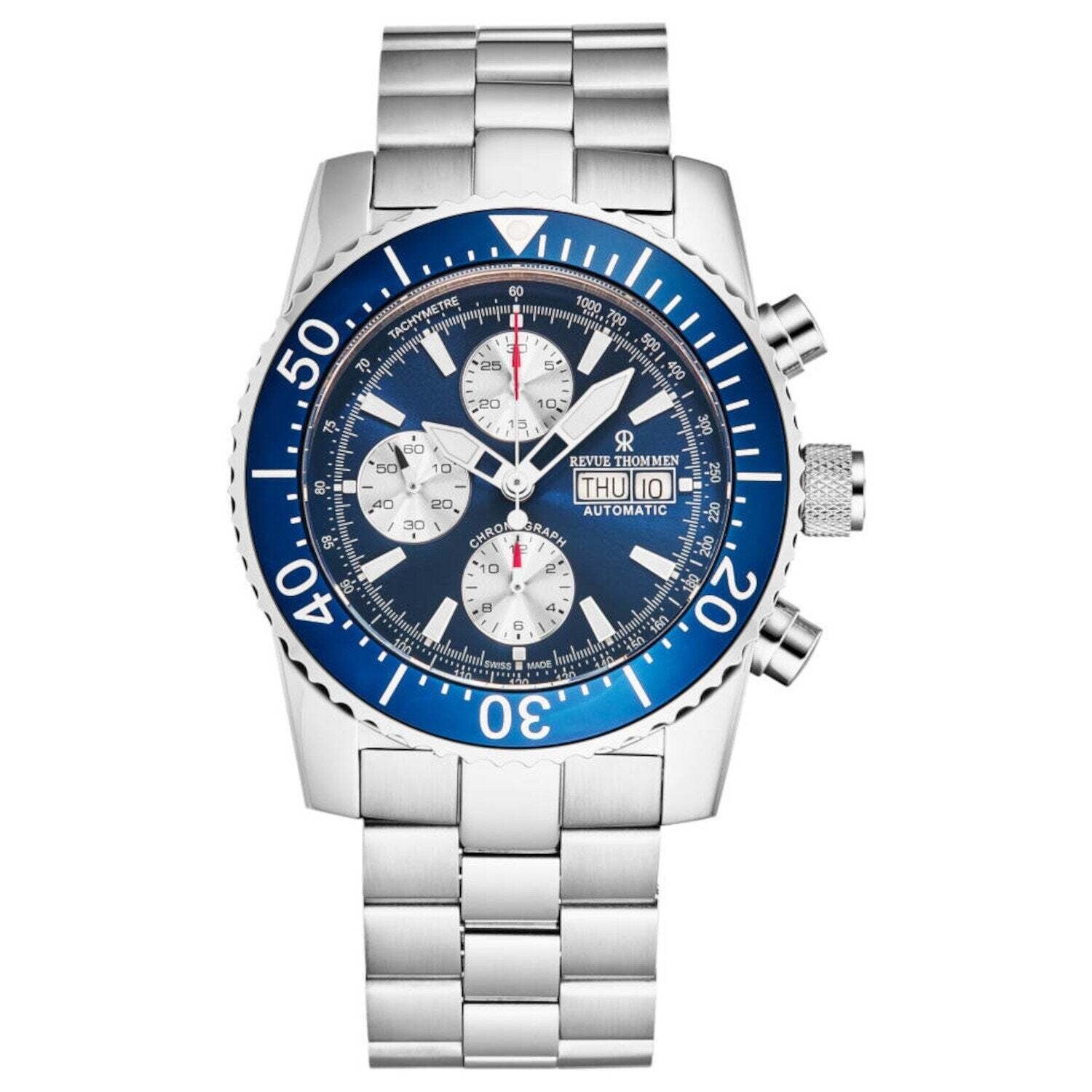 Revue Thommen 17030.6135 Men's 'Divers' Blue Dial Day-Date Chronograph Automatic Watch