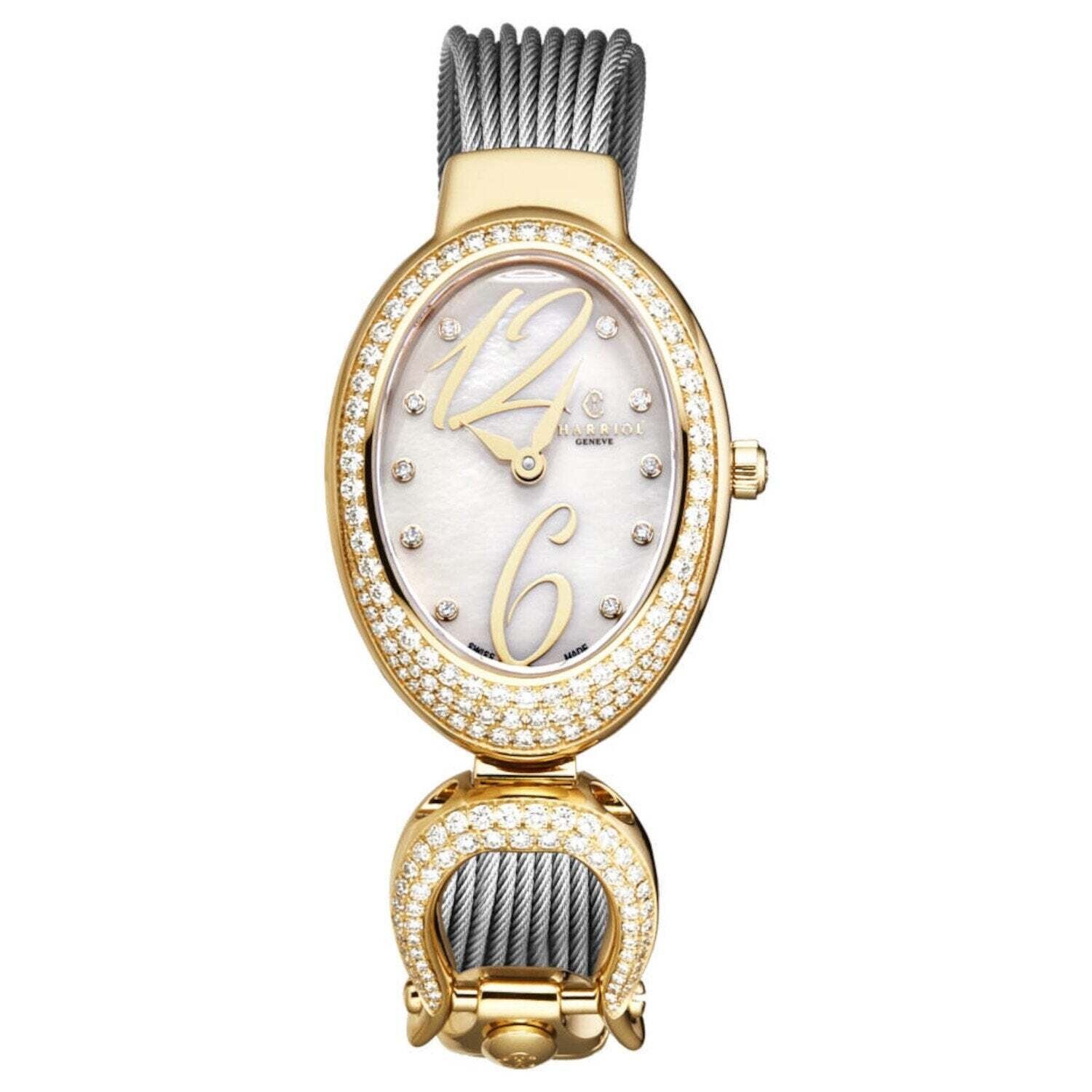 Charriol MOYD1570002 Women's 'Marie Olga' Mother of Pearl Dial Diamond Gold-Tone Swiss Quartz Watch