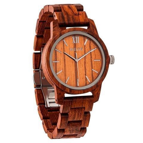 Men Handmade Engraved Kosso Wooden Timepiece - Personal Message on the Watch