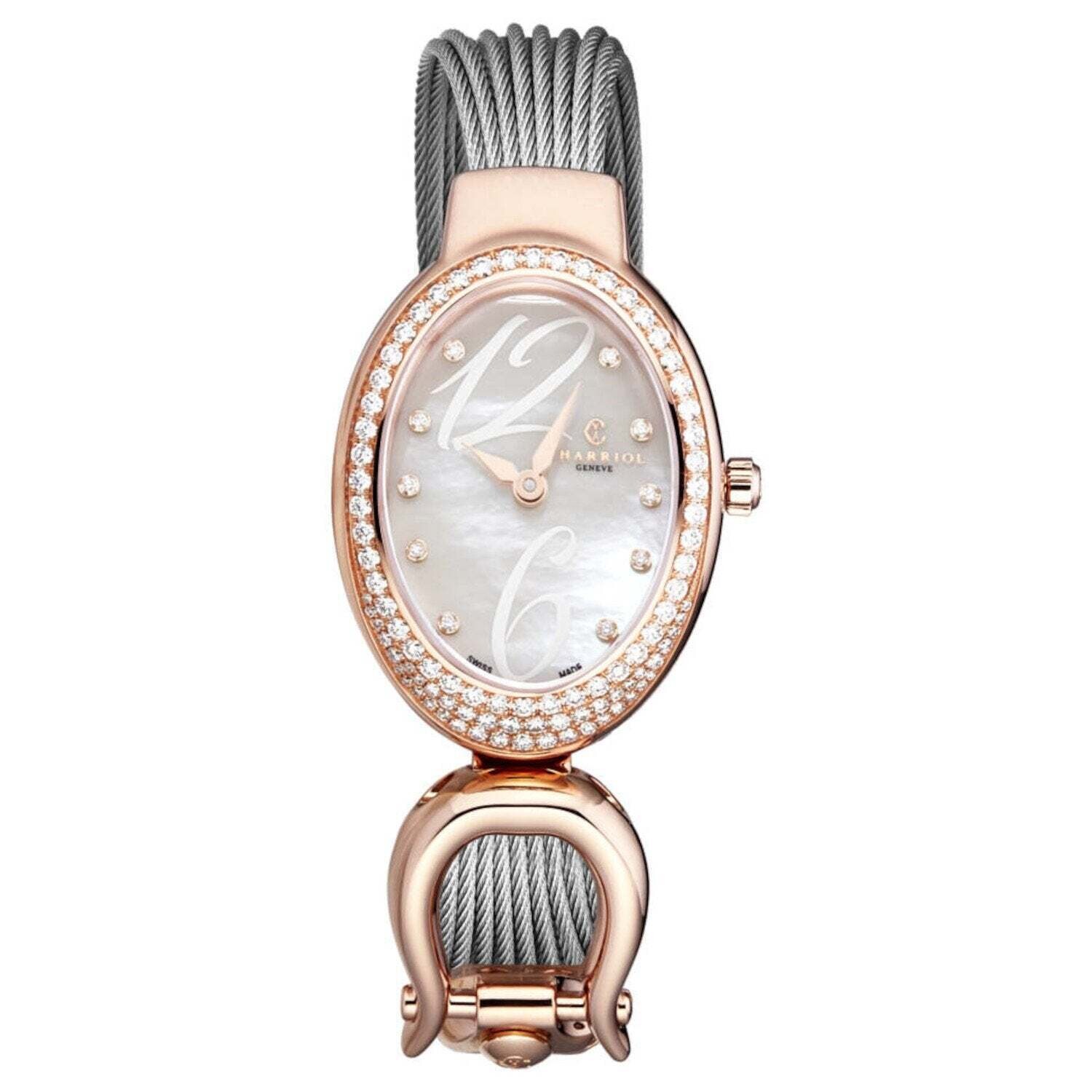 Charriol MOPD2570016 Women's 'Marie Olga' Mother of Pearl Dial Diamond Rose-Tone Swiss Quartz Watch