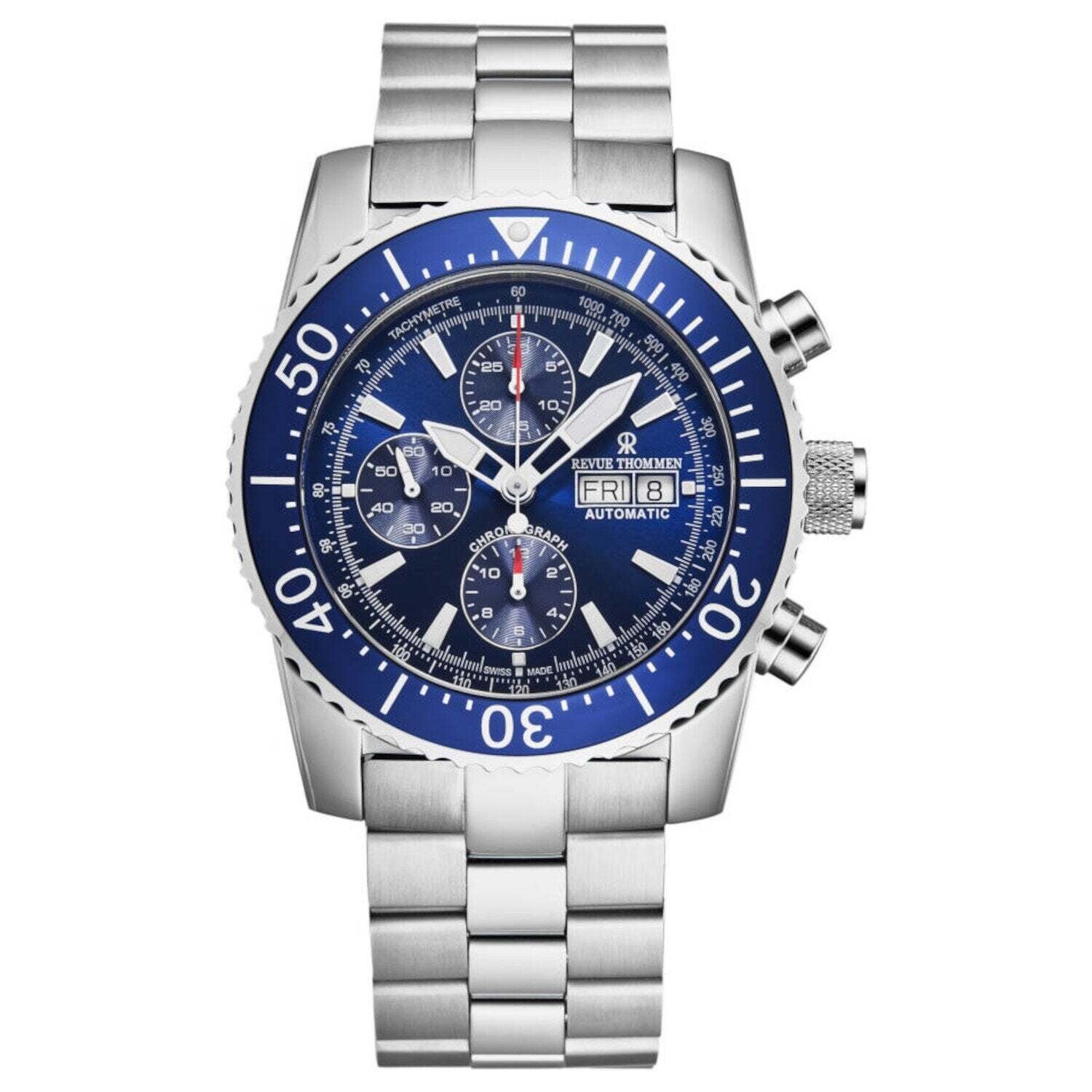 Revue Thommen 17030.6133 Men's 'Divers' Blue Dial Day-Date Chronograph Automatic Watch