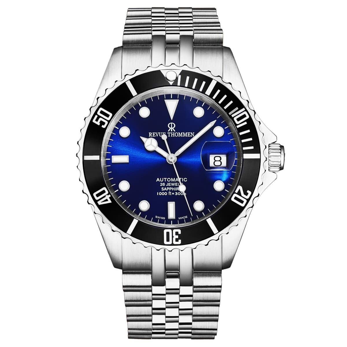 Revue Thommen Men's 'Diver' Blue Dial Stainless Steel Bracelet Automatic Watch 17571.2223