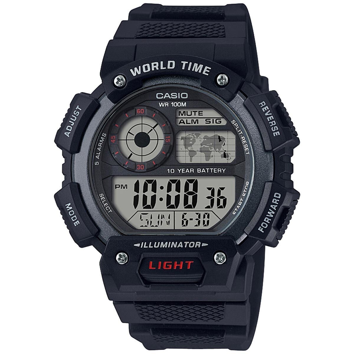 Casio Men's 'Classic' Quartz Resin Casual Watch, Color:Black (Model: AE-1400WH-1AVCF)