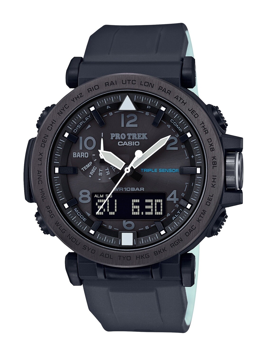 Casio Men's 'PRO TREK' Quartz Resin and Silicone Casual Watch, Color:Black (Model: PRG-650Y-1CR)