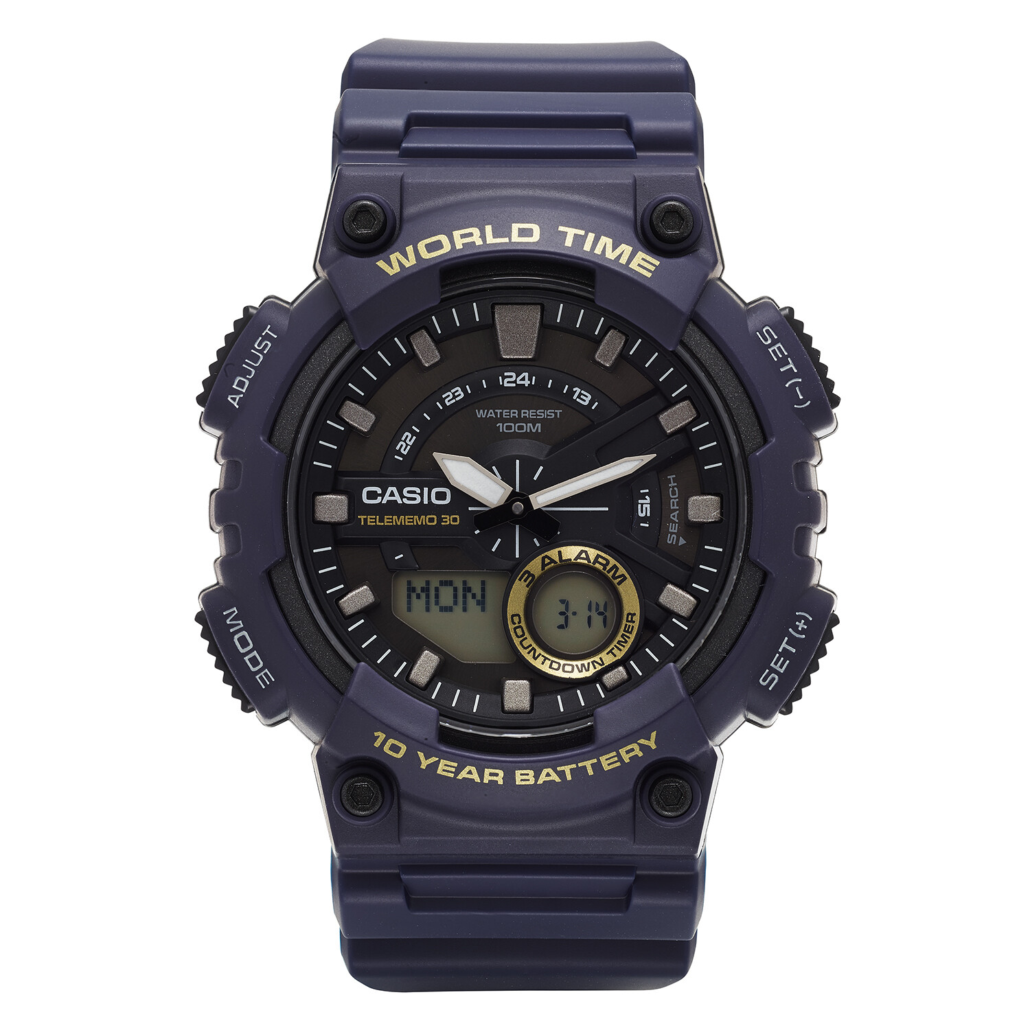 Casio Men's Heavy Duty Quartz Resin Watch, Color Blue (Model: AEQ110W-2AV)
