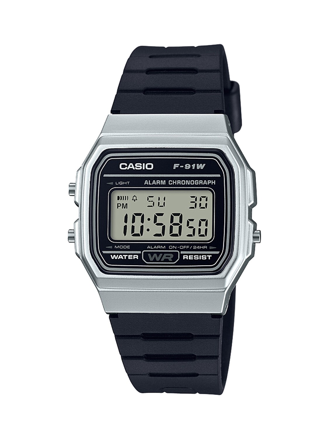 Casio Men's 'Classic' Quartz Metal and Resin Casual Watch, Color Black (Model: F-91WM-7ACF)