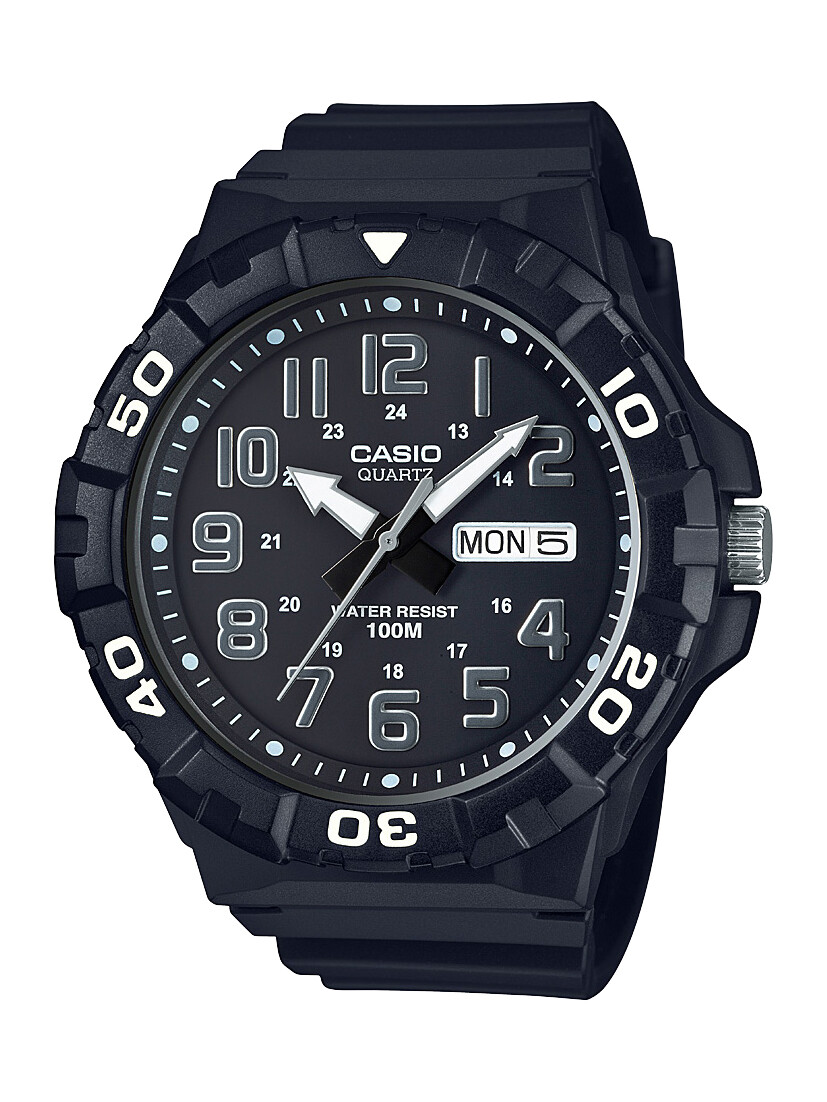Casio Men's 'Diver Style' Quartz Resin Casual Watch, Color Black (Model: MRW-210H-1AVCF)