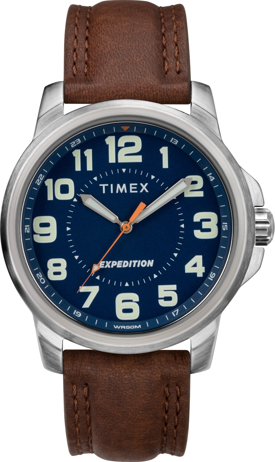 Timex TW4B16000 Men's Expedition   Metal Field Brown Leather Strap Watch