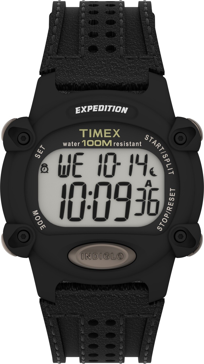 Timex TW4B20400 Expedition   Chrono-Alarm-Timer 39mm Leather Strap Watch