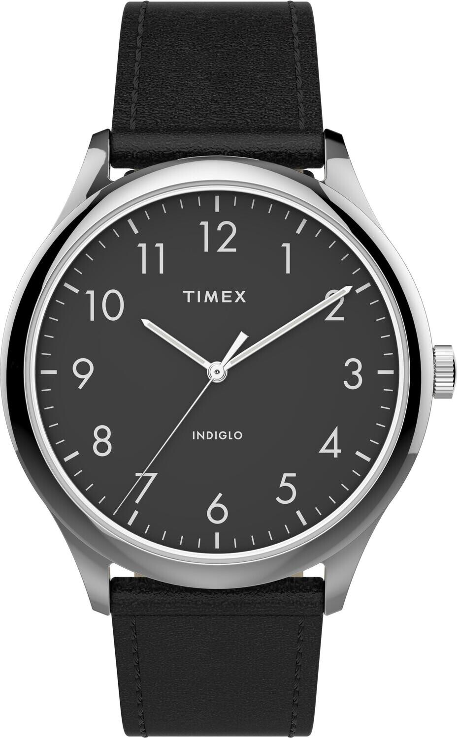 Timex TW2T71900 Men's Modern Easy Reader   40mm Black Leather Strap Watch