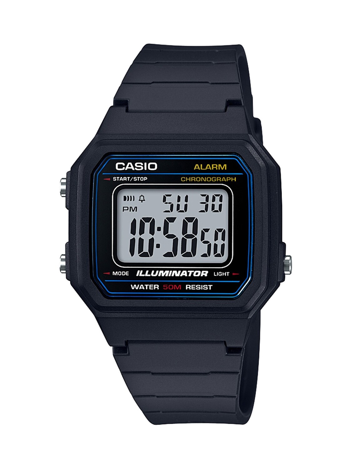 Casio Men's 'Classic' Quartz Resin Casual Watch, Color Black (Model: W-217H-1AVCF)