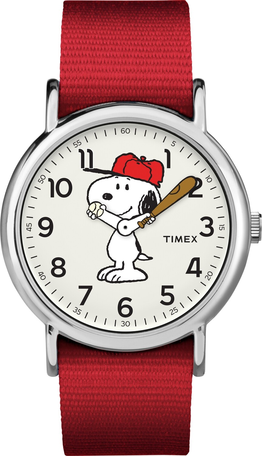 Timex Unisex TW2R41400 Weekender x Peanuts: Snoopy Nylon Slip-Thru Strap Watch
