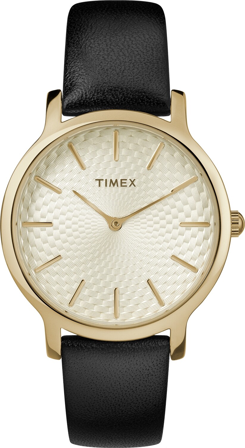 Timex TW2T29000 Metropolitan 34mm Leather Strap Watch