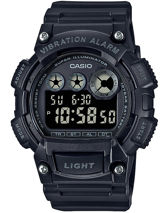 Casio Men's Quartz Watch with Resin Strap, Black, 38 (Model: W-735H-1BVCF)