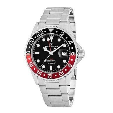 Revue Thommen 17572.2136 Diver GMT Silver Stainless Steel Black Dial Automatic Watch