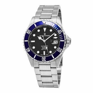 Revue Thommen 17571.2135 Diver Blue Top Bezel Black Dial Men's Automatic Stainless Watch