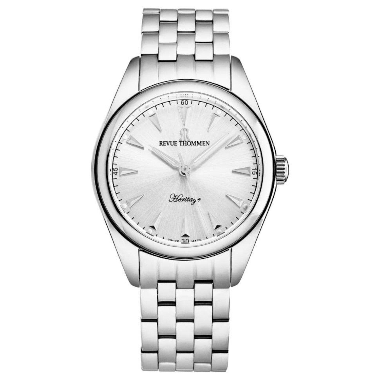 Revue Thommen 21010.2133 Men's 'Heritage' Silver Dial Stainless Steel Bracelet Automatic Watch