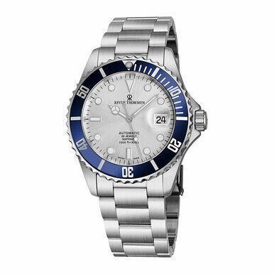 Revue Thommen 17571.2125 Diver Silver Dial Blue Bezel Stainless Steel Swiss Watch
