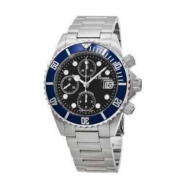 Revue Thommen 17571.6135 Diver Stainless Steel Blue Bezel Black Dial Chronograph Watch