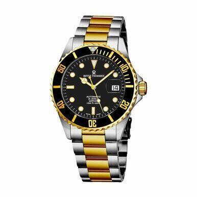 Revue Thommen 17571.2147 Diver Black Dial Two Tone Stainless Steel Swiss Automatic Watch