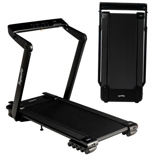 4.0HP Foldable Electric Treadmill Jogging Machine with Speaker LED-Black