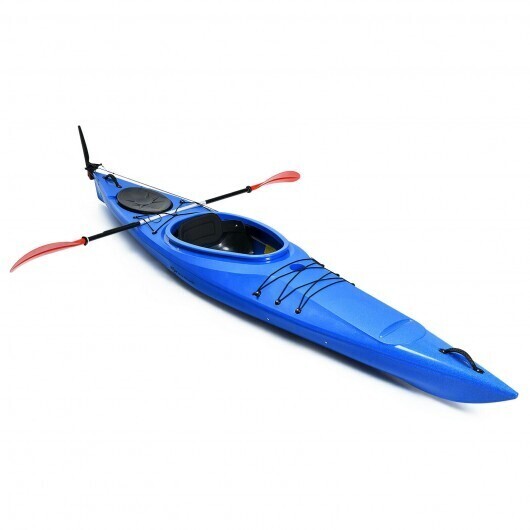 Single Sit-in Kayak Fishing Kayak Boat With Paddle and Detachable Rudder-Blue