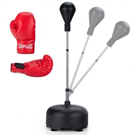 Adjustable Freestanding Punching Bag with Boxing Gloves for Adults and Kids