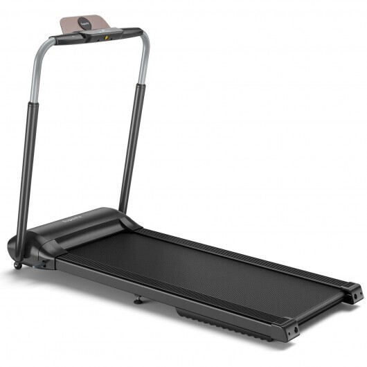 Compact Folding Treadmill with Touch Screen APP Control-Black