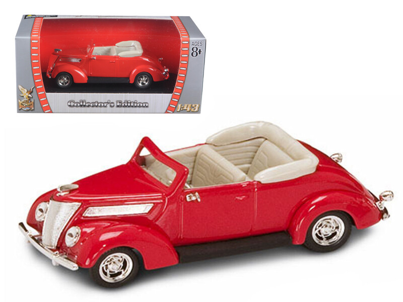 1937 Ford V8 Convertible Red 1/43 Diecast Car by Road Signature