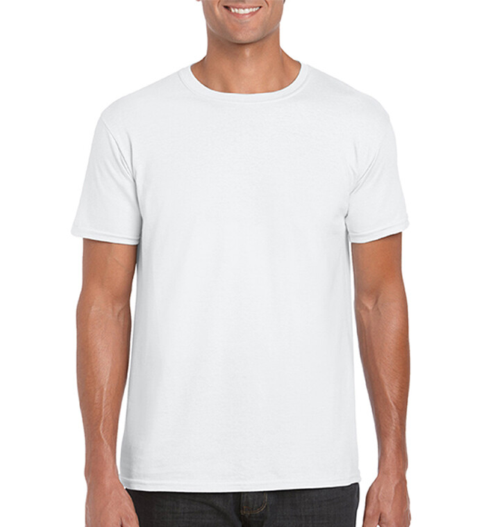 . Case of [12] Gildan Irregular Soft Style T-Shirt - White, XL .