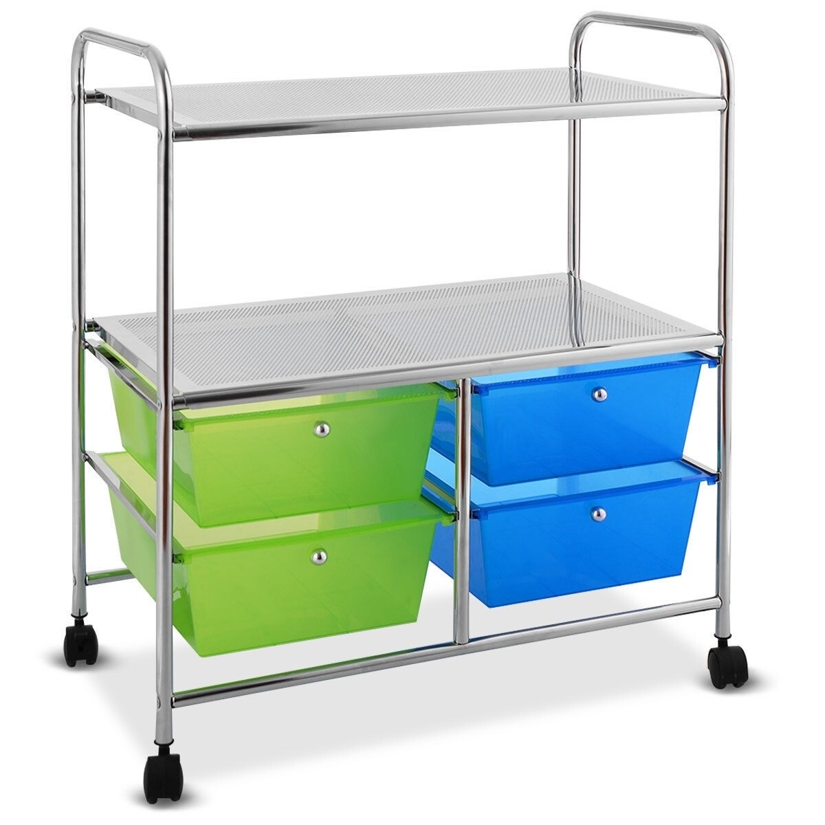 4 Drawers Rolling Storage Cart - Color: Blue