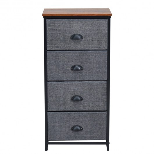 Chest Storage Tower Side Table Display Storage with 4 Drawers-Black - Color: Black