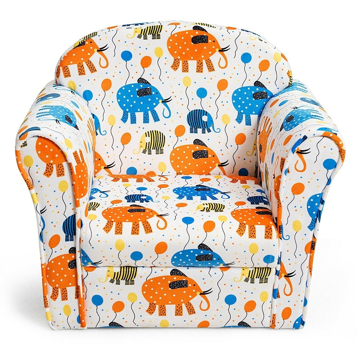 Kids Elephant Upholstered Sofa with Armrest - Color: Multicolor