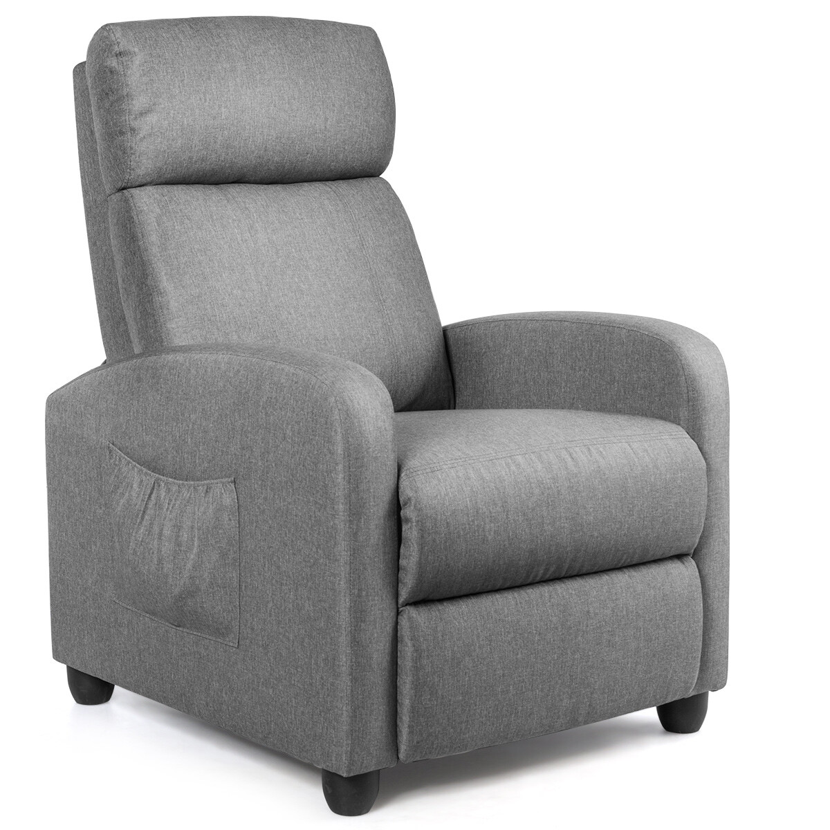 Recliner Sofa Wingback Chair with Massage Function-Gray - Color: Gray