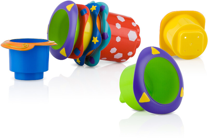 . Case of [24] Nuby? Splish Splash Stacking Cups - 5 Pieces .