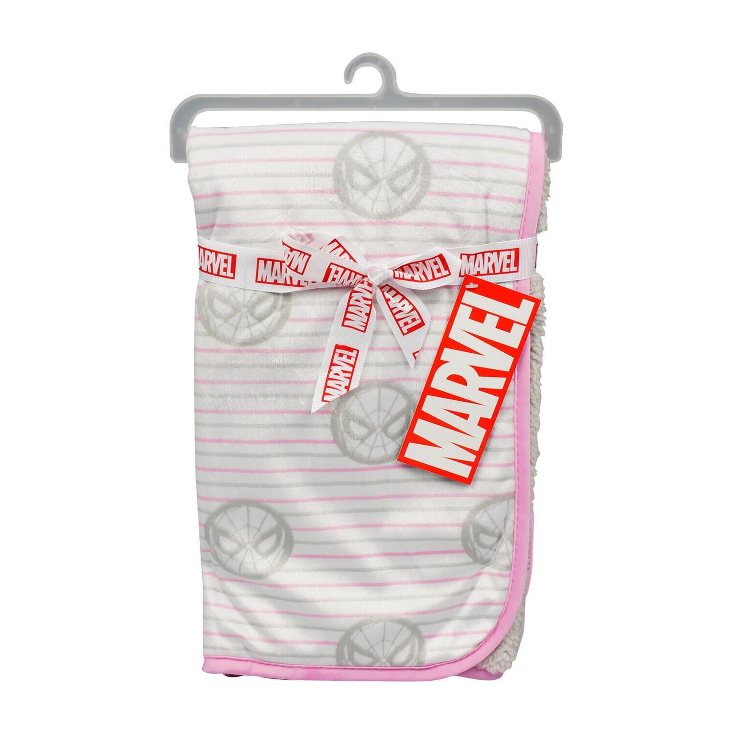 . Case of [24] Baby Girls' Baby Blanket - Pink & Grey, Marvel Spiderman .