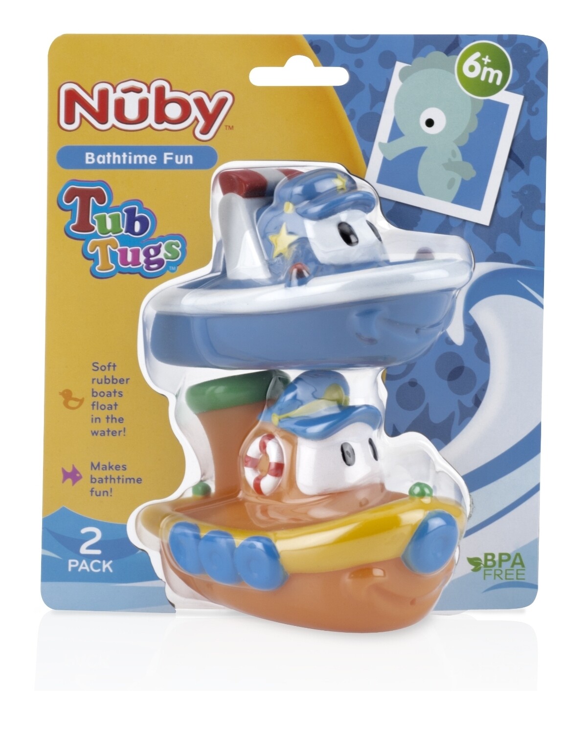 . Case of [24] Nuby Tub Tugs Bath Toys - 2 Pack, Colors May Vary .
